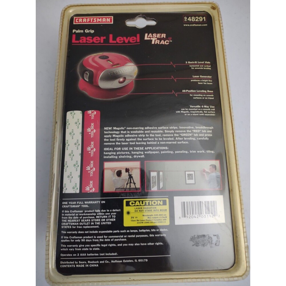 Craftsman Laser Trac Palm Grip Laser Level 948291 New Sealed - Picture 2 of 6